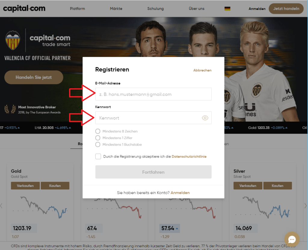 Capital.com-kostenlose-Registrierung