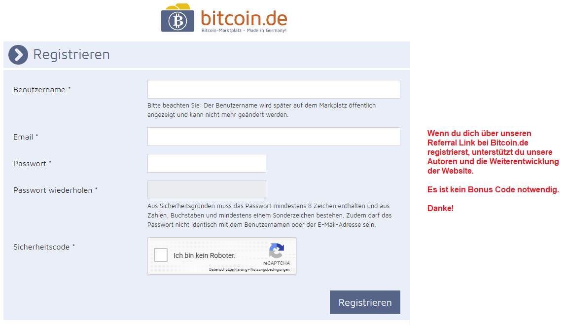 Bitcoin.de Bonus Code eingeben