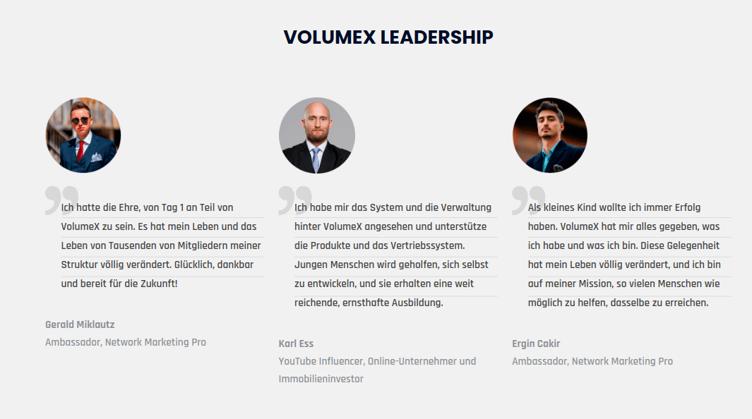 volumex leadership