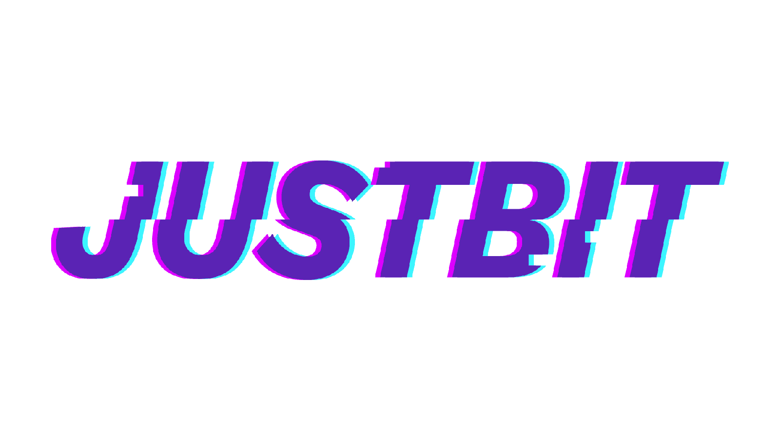 Justbit Logo in weiß 150x75