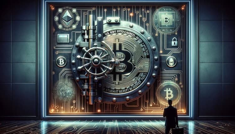 bitcoin und andere kryptowährungen an einem tresor Sicherheit in Krypto-Casinos_ Wie sicher ist dein Geld
