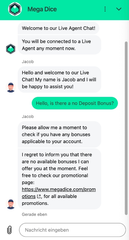 Mega Dice Live Chat