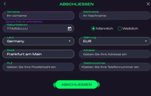 Registrierung Schritt 2