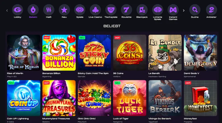 GlitchSpin Spieleloby