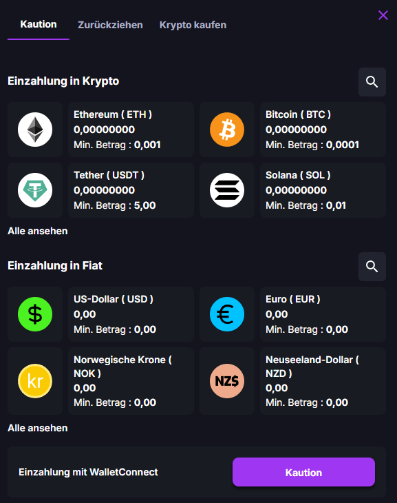 CoinCasino Einzahlungen