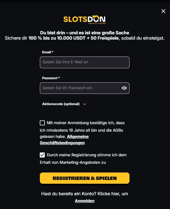 slotsdon-registrieren-schritt-2