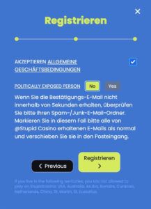 Registrierung abschliessen