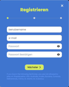 Nutzername, E-Mail & Passwort bei der Registrierung eingeben