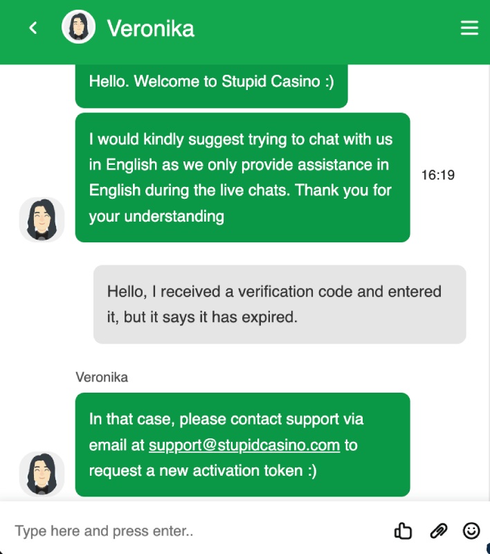 Stupid Casino Live Chat