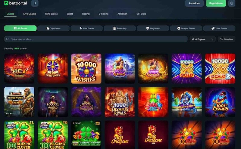 Spielelobby BetPortal