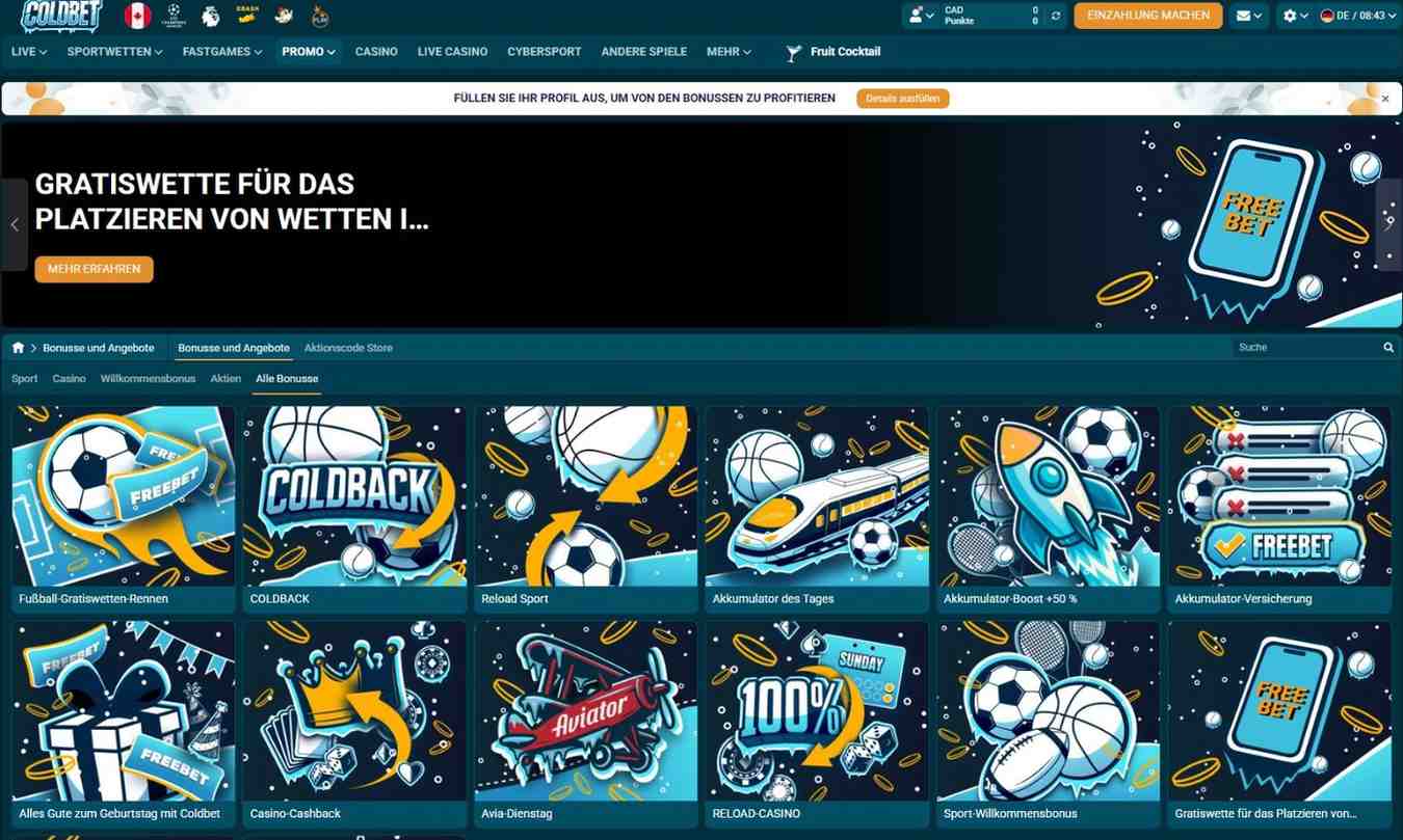 Coldbet Bonus fuer Bestandskunden