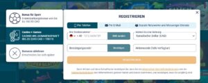 Registrierungsseite Schritt 1