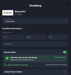 Bitcoin einzahlen