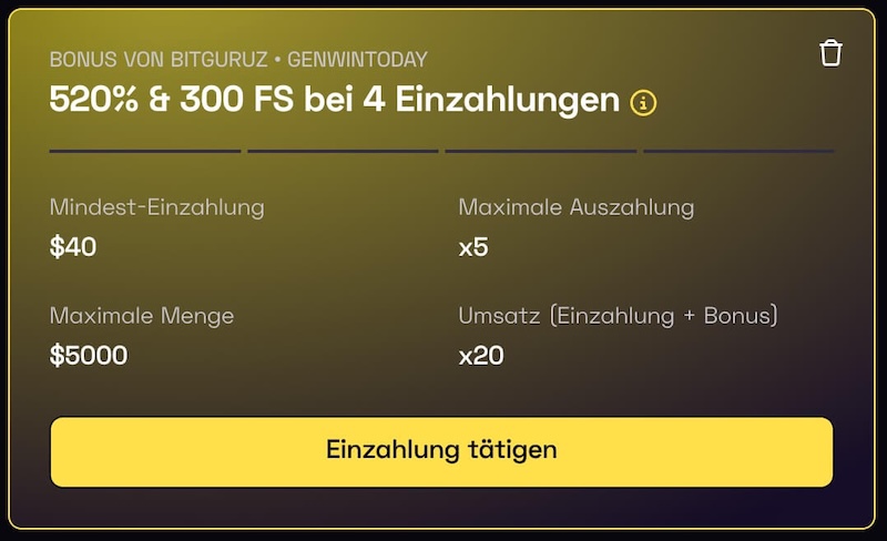 Exklusiver Bitguruz Bonus