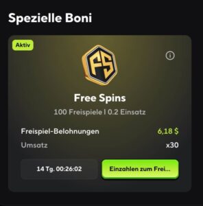Bonus aus 100 FS NDB