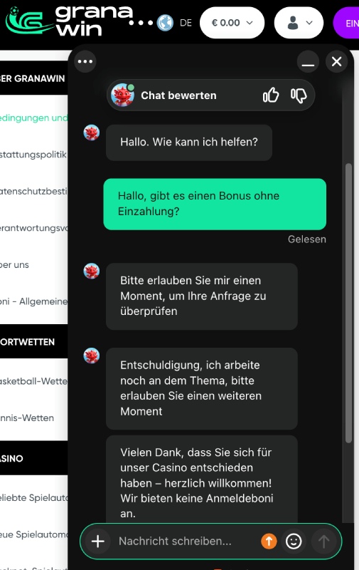 Live Chat GranaWin