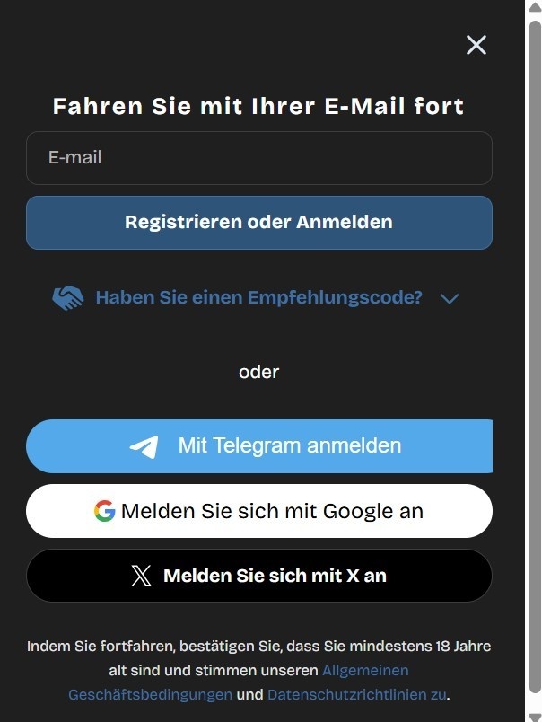 Lucky Coin Registrierung