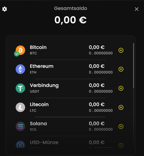 Krypto einzahlen