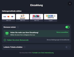 Geld einzahlen LuckyWave