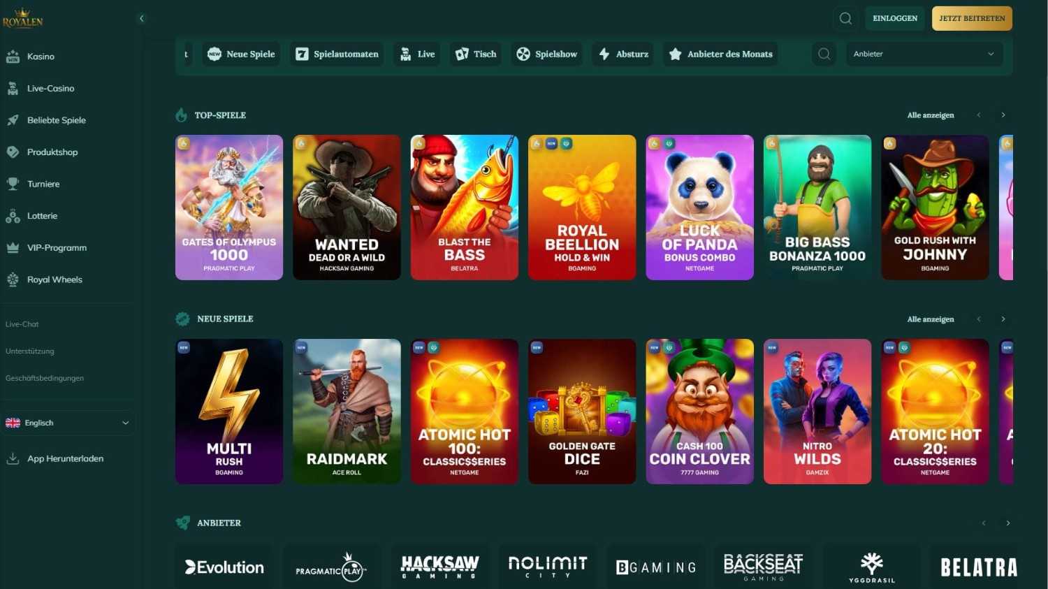 Royalen Spielelobby
