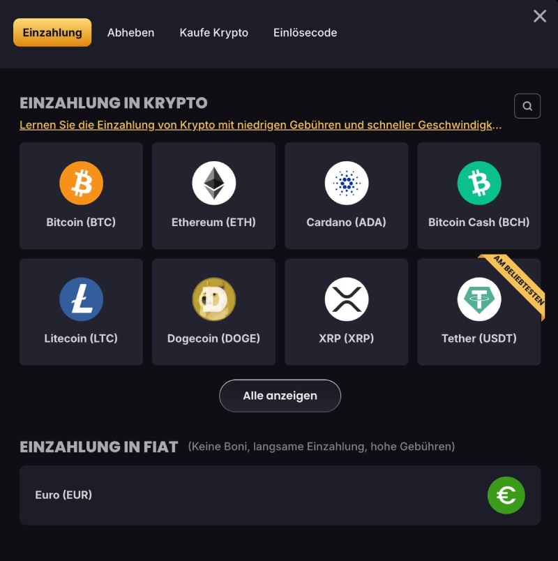Krypto einzahlen Lucky Block
