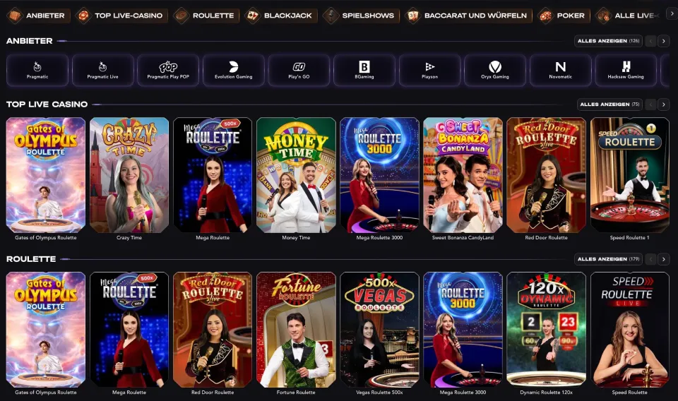 Live Casino Lobby Madcasino