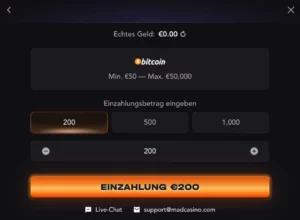 Bitcoin einzahlen Madcasino