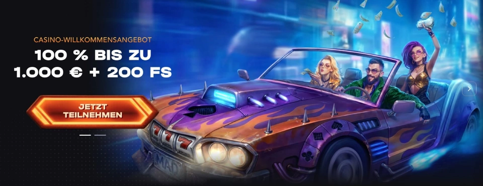 Madcasino Welcome Bonus