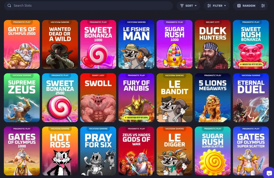 Thrill Slots Lobby
