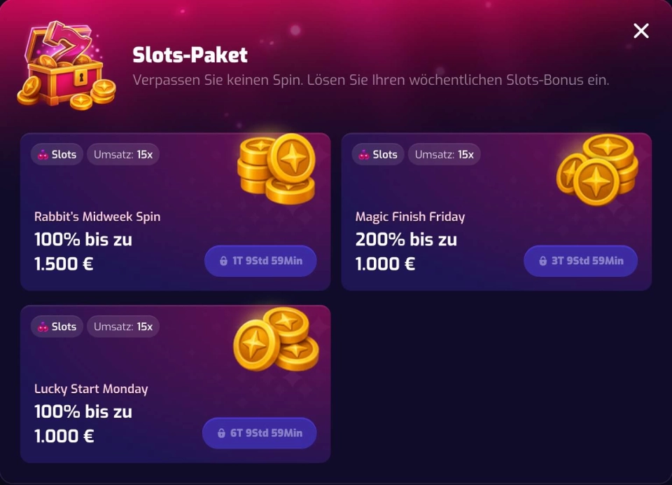 Slot Aktionen Trixino